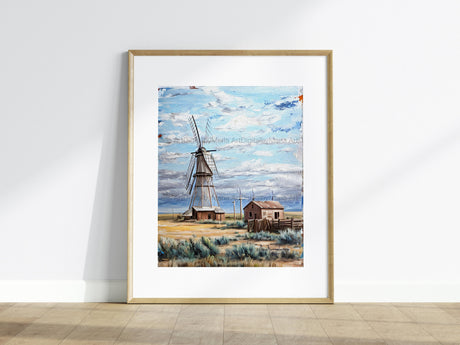 Vintage Windmill Photo, Rustic Print or Canvas Art Vintage Windmill, Countryside Wall Art, Nostalgic Home Decor, Farmhouse Vibes, Oil Paint. - MRC Art by Design