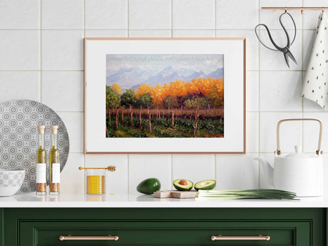 Vineyard Countryside Art Print, Wine Old Vineyard Decoration, Mountain Landscape Wall Art, Rustic Home Decor - MRC Art by Design