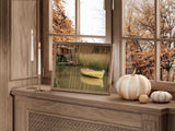 Boat art print on a window sill creating an autumnal ambiance in the room - MRC Art by Design